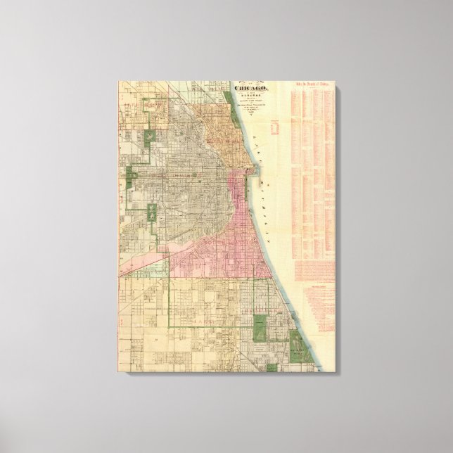 Toile Carte du guide Blanchard de Chicago 2 (Recto)