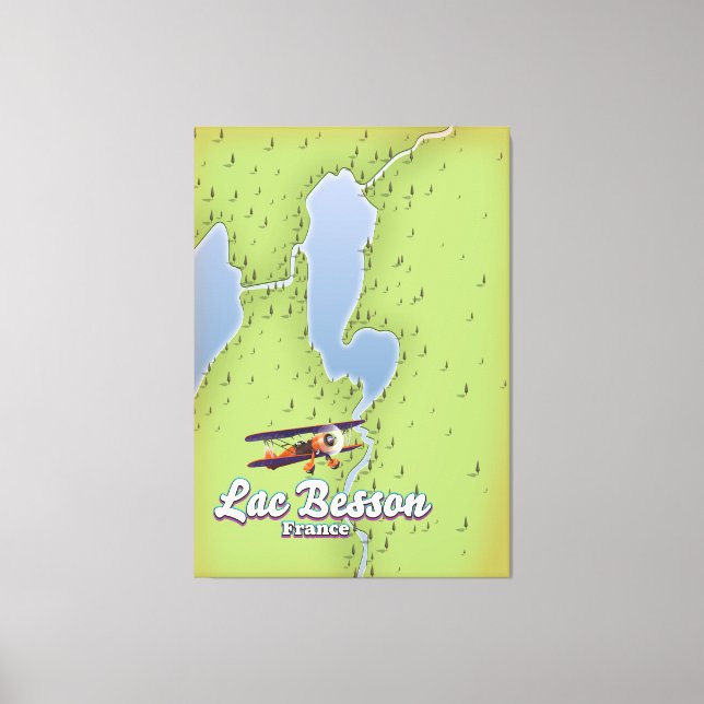 Toile Carte du Lac Besson France (Recto)