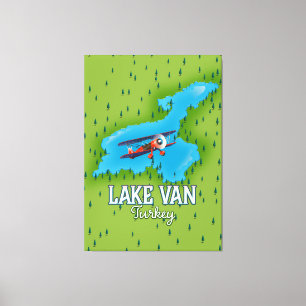 Toile Carte du lac de Van en Turquie