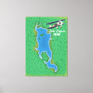 Toile Carte du lac Engure en Finlande