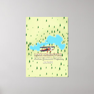 Toile Carte du lac Kawaguchi Fujikawaguchiko & Minobu Ja