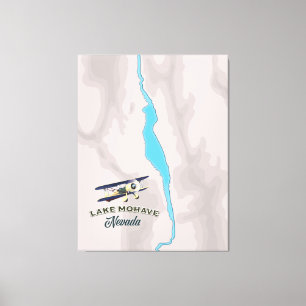Toile Carte du lac Mohave Nevada