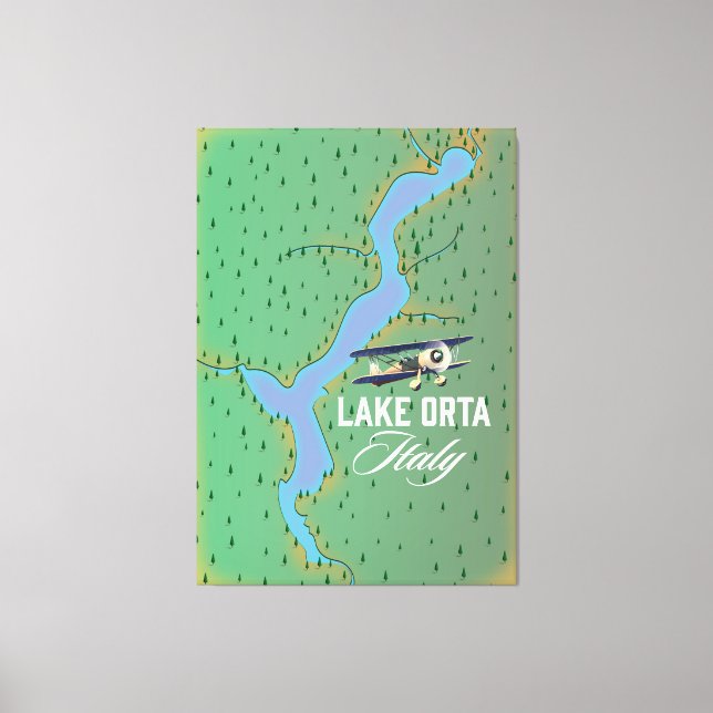 Toile Carte du lac Orta Italie (Recto)