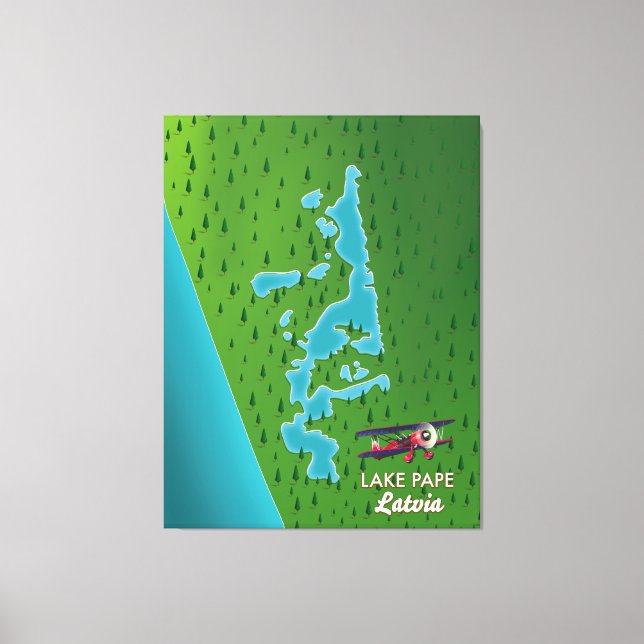 Toile Carte du lac Pape Lettonie (Recto)