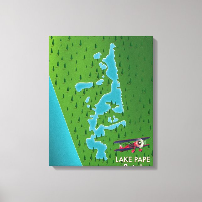 Toile Carte du lac Pape Lettonie (Recto)