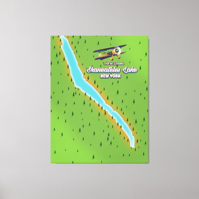 Toile carte du lac Skaneateles à New York (Recto)