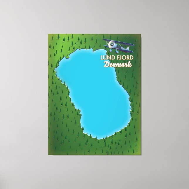 Toile carte du Lund Fjord Danemark (Recto)