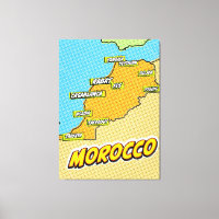 Carte du Maroc illustrée par Pop Art