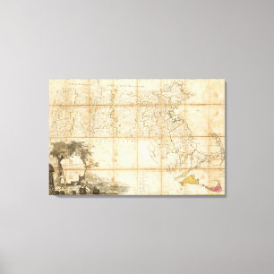 Toile Carte du Massachusetts