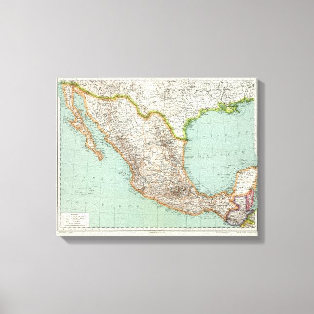 Toile - Carte du Mexique (Recto)