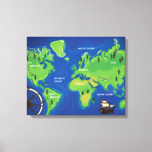 Toile Carte du monde