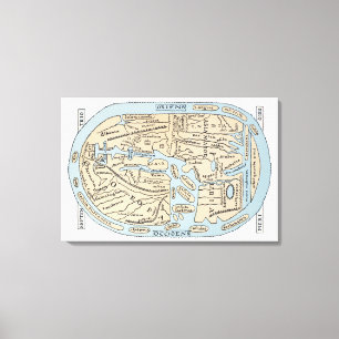 TOILE CARTE DU MONDE 2E SIÈCLE