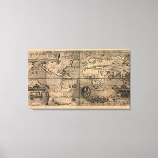 Toile Carte du monde antique 1581 par Nicola van Sype