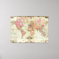 Carte du monde antique par John Colton, vers 1854