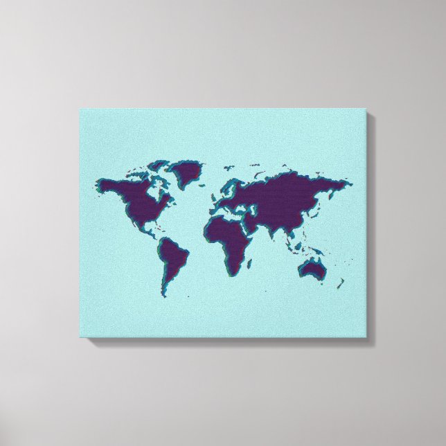 Toile carte du monde bleu (Recto)