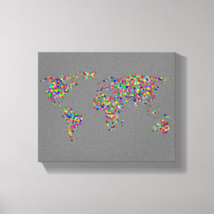 Toile Carte du monde dans le filtre de brouillard