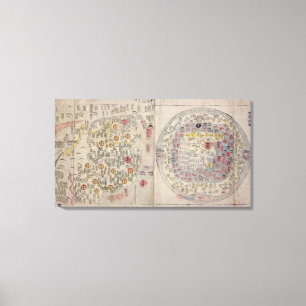 Toile Carte du monde de la Corée de Chine