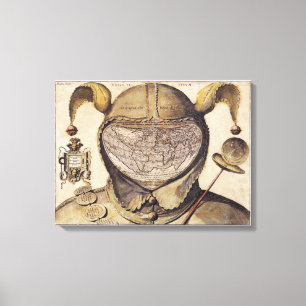 Toile Carte du monde du casquette de l'imbécile