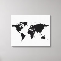 carte du monde en noir blanc