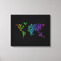 Carte du monde faite d'animaux