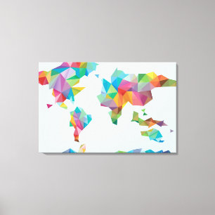 Toile Carte du monde faite de formes géométriques