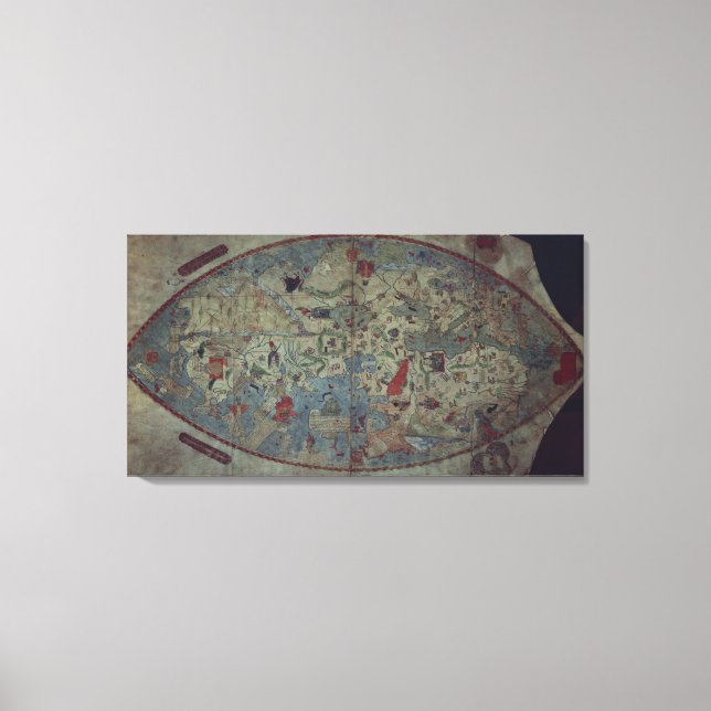 Toile Carte du monde génois, dessinée par Toscanelli (Recto)
