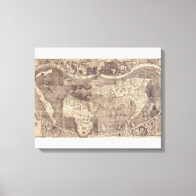 Toile Carte du monde Martin Waldseemuller 1507 (Recto)