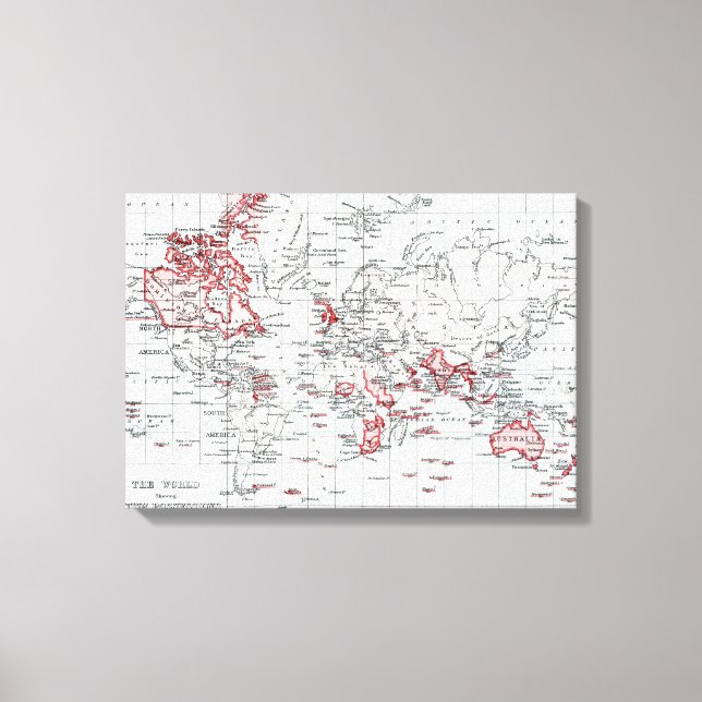 Toile Carte du monde montrant les possessions britanniqu (Recto)