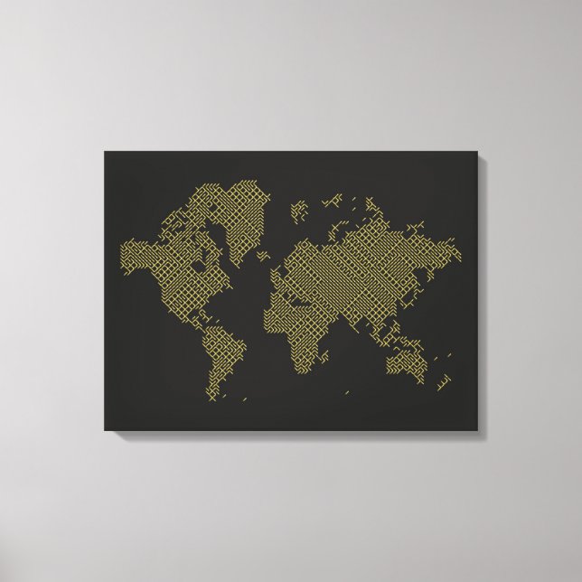 Toile Carte du monde numérique (Recto)