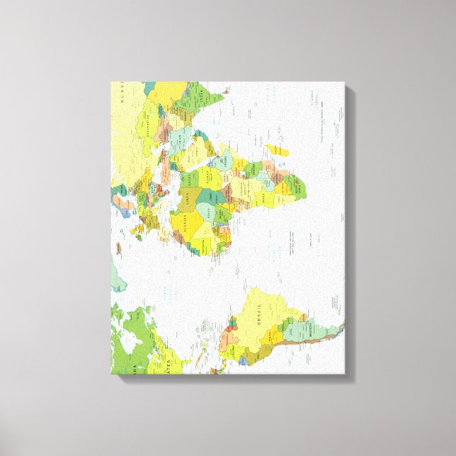Toile Carte du monde poster atlas politique : décoration (Recto)