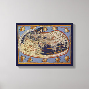 Toile Carte du monde ptolémaïque antique, Johannes d'Arn