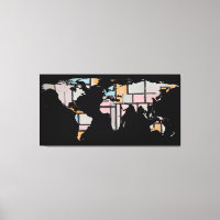 Carte du monde Silhouette - Piet Mondrian Abstrait