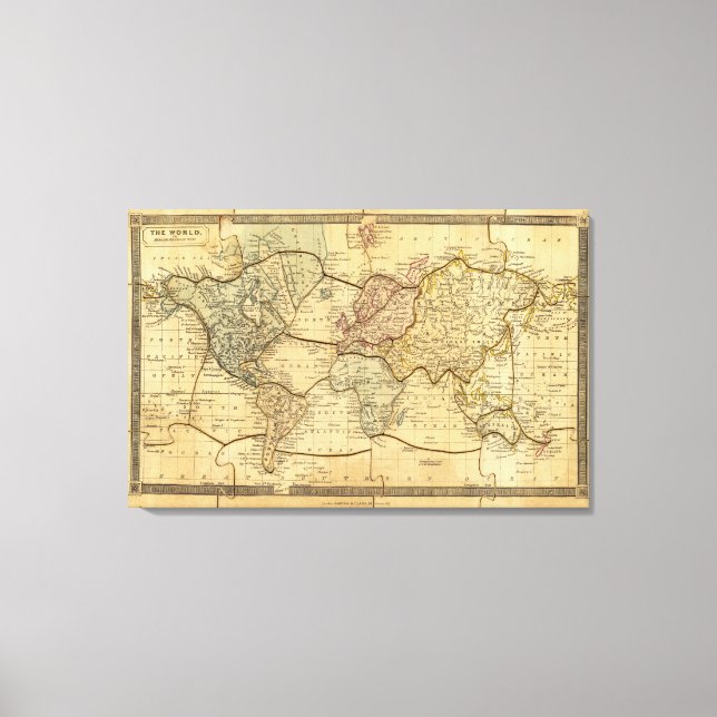 Toile Carte du monde sur Mercators Projection (Recto)