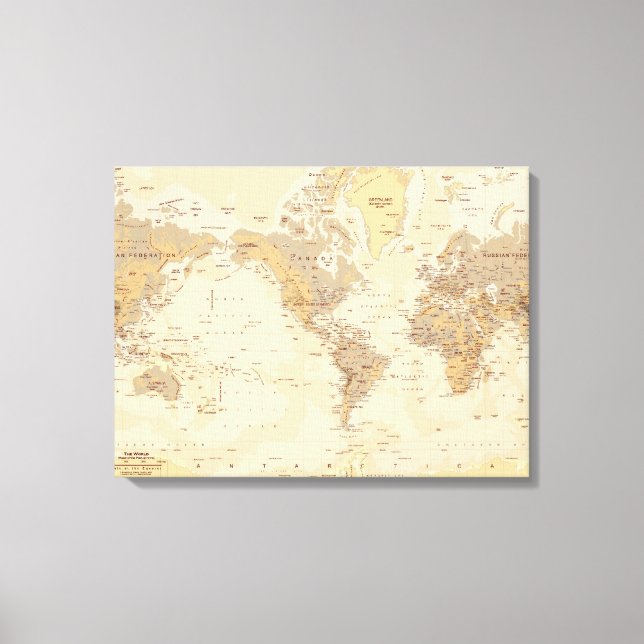 Toile Carte du monde vintage (Recto)