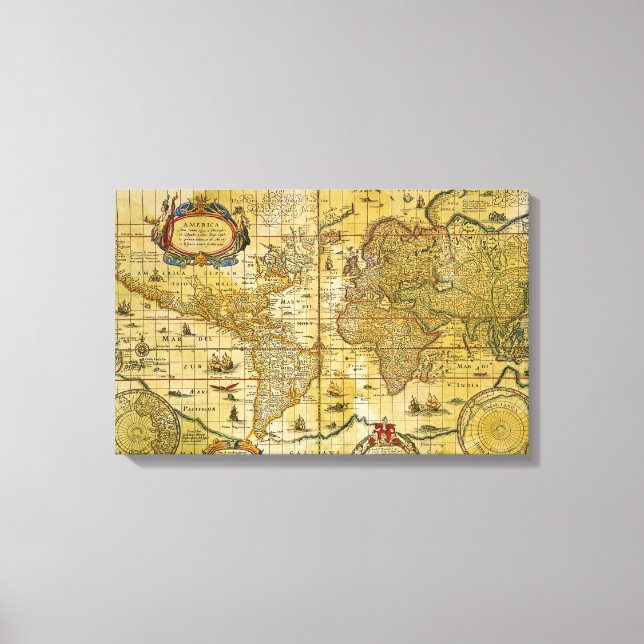 Toile Carte du monde vintage (Recto)