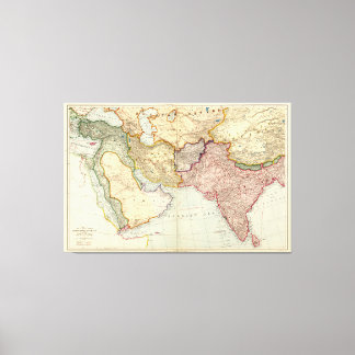 Toile Carte du Moyen-Orient et de l'Asie du Sud-Est (191