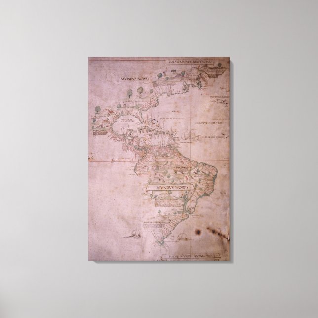 Toile Carte du Nouveau Monde, c.1532 (Recto)