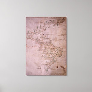Toile Carte du nouveau monde, c.1532