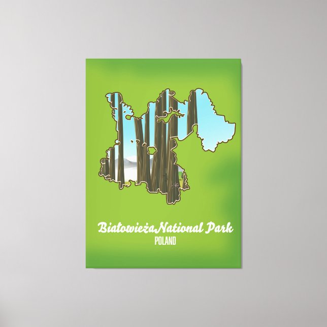 Toile Carte du parc national de Białowieża (Recto)