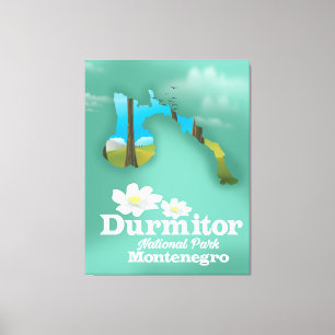Toile carte du parc national de Durmitor, Monténégro