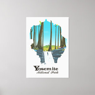 Toile Carte du parc national de Yosemite USA