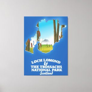 Toile carte du parc national du loch lomond et des tross