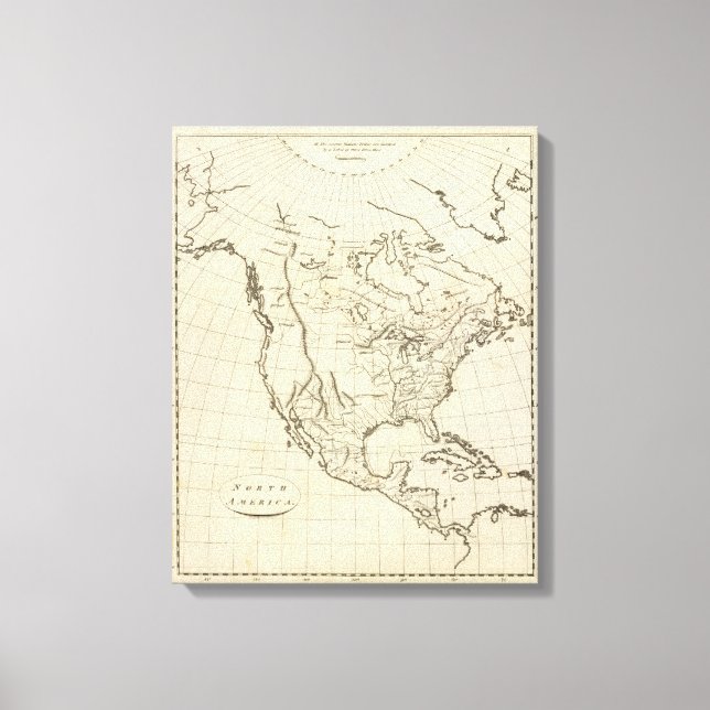 Toile Carte du plan de l'Amérique du Nord (Recto)