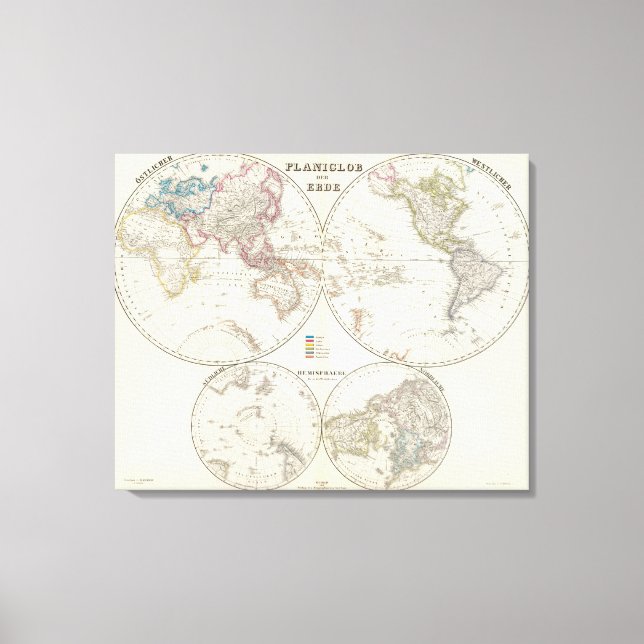 Toile Carte du Planiglob der Erde Atlas (Recto)