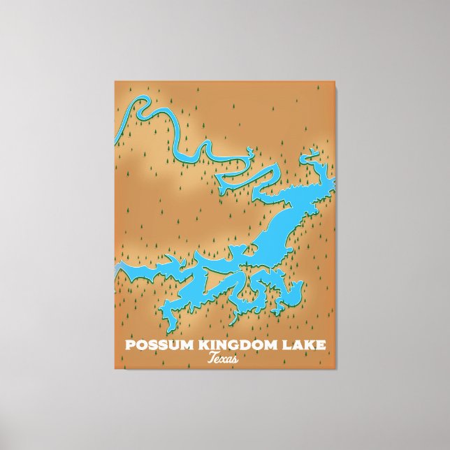 Toile Carte du Possum Kingdom Texas (Recto)
