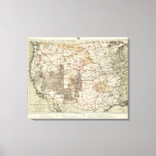 Toile Carte du progrès 1878 des enquêtes géographique