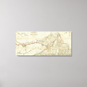 Toile Carte du secteur de Montréal, Canada inférieur