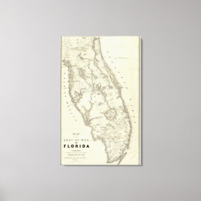 Toile Carte Du Siège De Guerre En Floride (Recto)