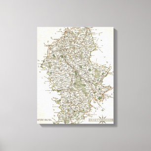 TOILE CARTE DU STAFFORDSHIRE, 1793