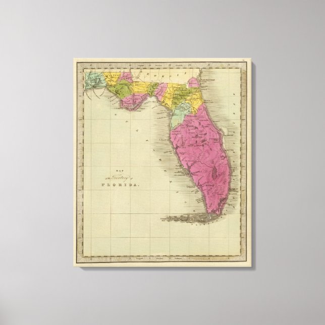 Toile Carte du territoire de Floride (Recto)